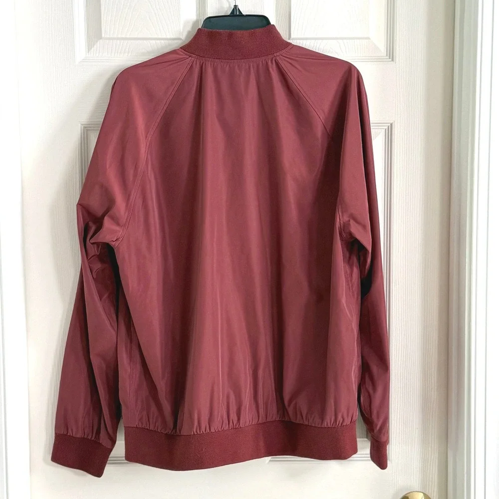 Levis‎ Mens Lightweight Bomber Jacket Burgundy Red Size M Full Zip Raglan Sleeve